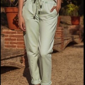 Gap Women's Cotton & Rayon Pull On Loose Relaxed Fit Pants Mint Green Size XS